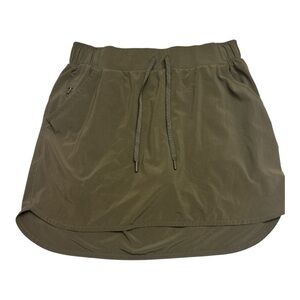 All In Motion Women Olive Green Pockets Drawstring Skirt Size Small